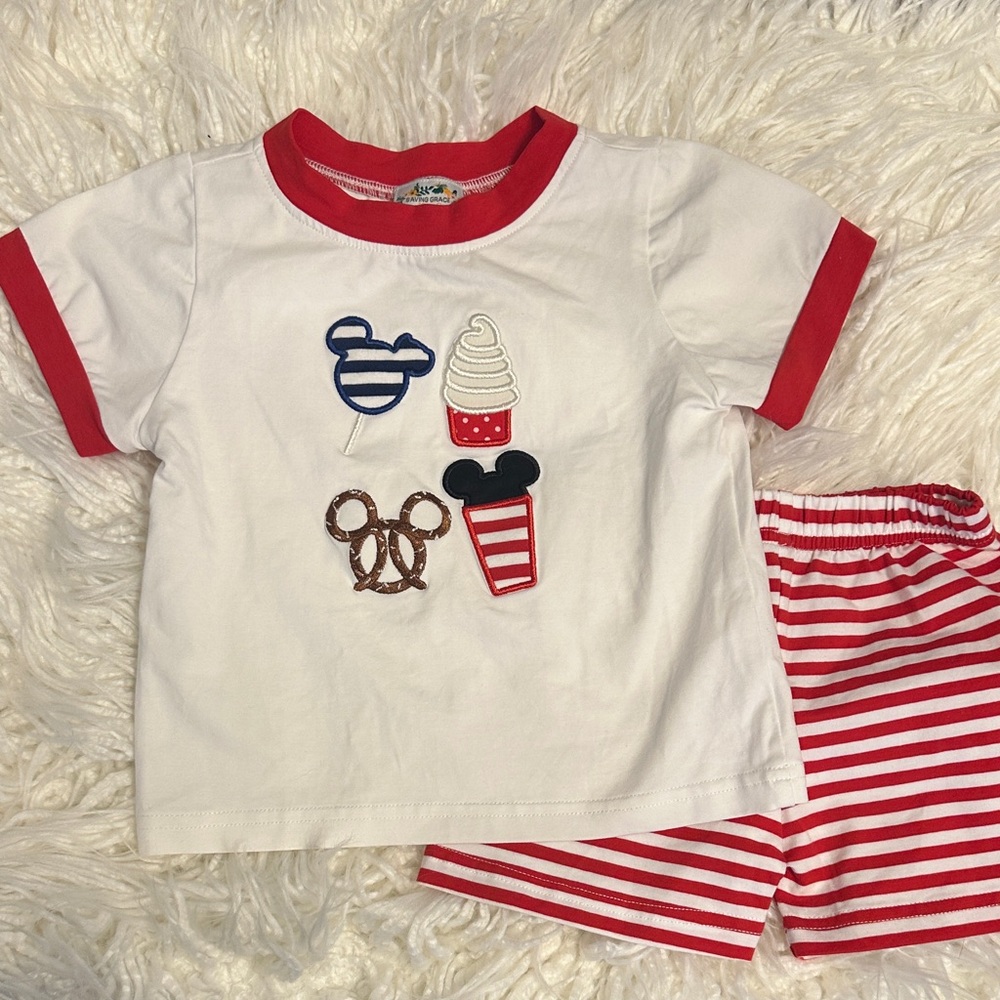 Saving Grace Smocks - Disney Snacks Appliqué- size 18m